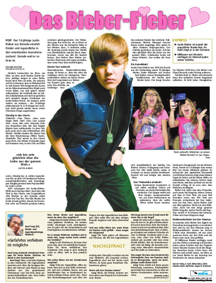 Abbildung Artikel Bieber-Fieber