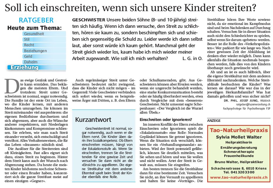 Abbildung Artikel Geschwisterstreit