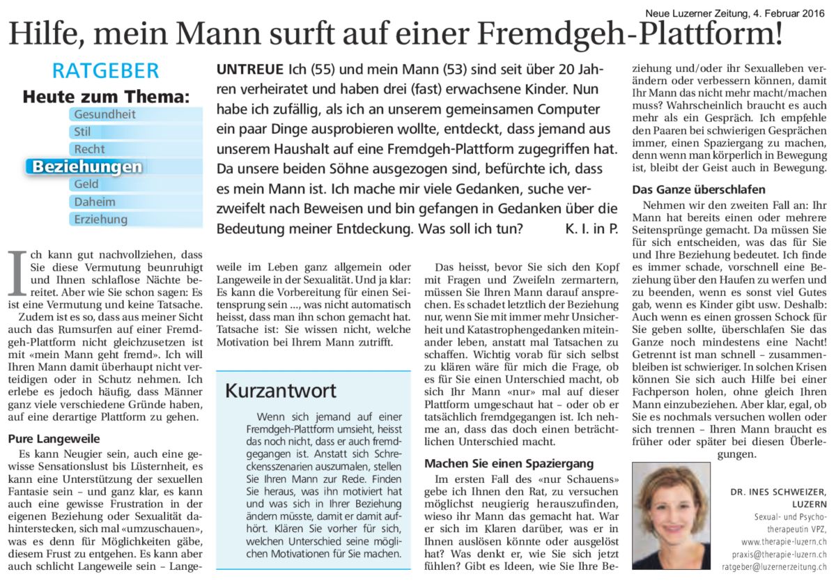 Abbildung Artikel Fremdgeh-Plattform