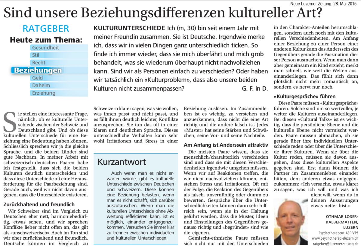 Abbildung Artikel Kulturunterschiede