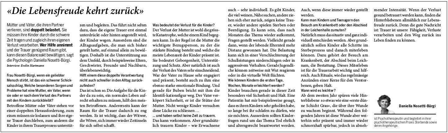 Abbildung Artikel Wenn ein Elternteil stirbt