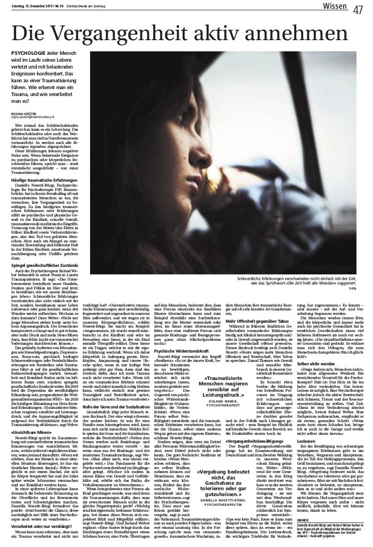 Abbildung Artikel Traumatisierung